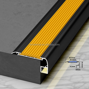Perfil de Aluminio Anodizado Moderno Antideslizante para Borde de Escalera con Luz LED, Tira Metálica para Hotel y Hogar, Negro, Blanco, Azul, Personalizado <span class=keywords><strong>TK</strong></span> C8A005 - Product Image 1