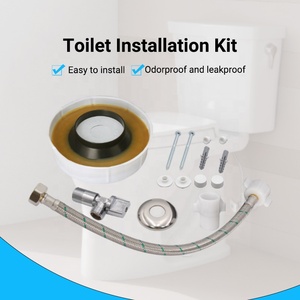 Kit de réparation universel pour toilettes HORING OEM/ODM, fabriqué en usine, avec joint en cire anti-fuite, <span class=keywords><strong>tuyau</strong></span> en acier inoxydable et robinet d'angle en laiton - Product Image 2