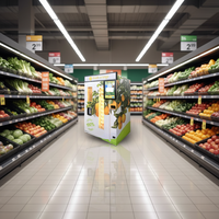 Nouvelle machine distributrice de jus d'orange fraîchement pressé en promotion, machine distributrice de boissons aux fruits congelés pour centres de jeux, hôtels et centres commerciaux