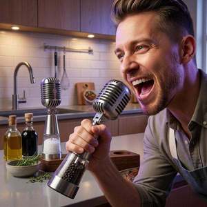 Multi Functional Microphone Seasoning <b>Grinder</b> Stainless Steel Cylinder Kitchen Spice <b>Pepper</b> <b>Grinder</b> Party Use - Product Image 1