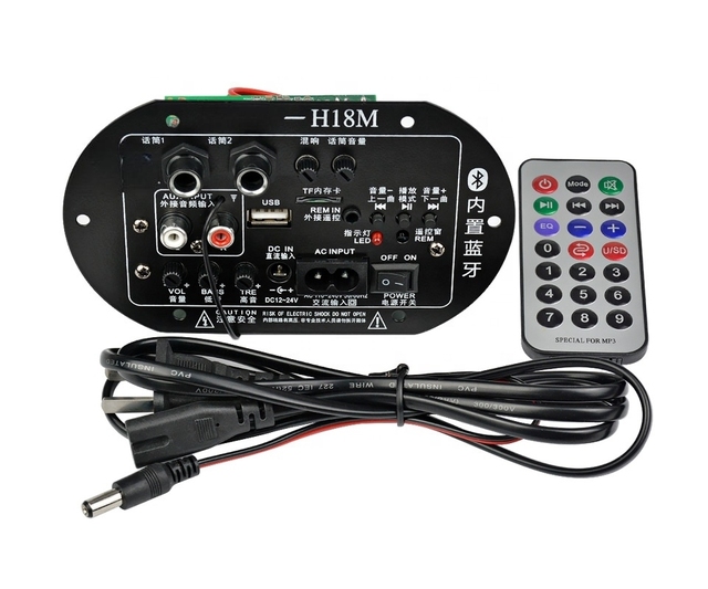 Mono Subwoofer Amplifier Board Dual Microphone K Song Bluet Amplifier 30-150W For 6-10Inch Speaker 220V 12V 24V