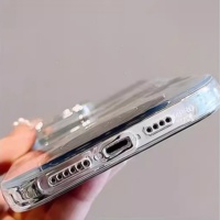 Nouvelle Coque de Téléphone DIY Polyvalente en Alliage 3D avec Couronne et Cœur Miroir pour iPhone 17 16 15 14 13 12 – Accessoires de Beauté Miroirs de Maquillage pour Femmes