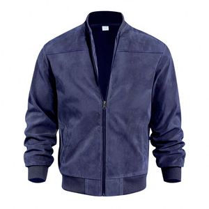 Maxfree Casual Stand Collar Coat Autumn Solid Color Plus Size <b>Jacket</b> for <b>Men</b> - Product Image 2