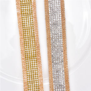 Cinta termoadhesiva de pedrería y cadena de cuentas de cristal termofijable al por mayor para vestidos de novia, <span class=keywords><strong>ropa</strong></span>, cinturones, pantalones, zapatos y adornos para bailes - Product Image 5