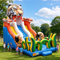 Château gonflable commercial avec toboggan pour enfants, en PVC, pour location extérieure, logo personnalisé, OEM