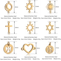 Acier inoxydable Lien Connecteur Charmes Soleil Lune Croix Coeur Amour Pendentifs 18K Or Couleur Bijoux Colliers Bracelets Accessoires