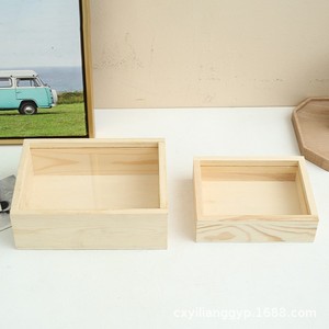 Caja de almacenamiento de madera, organizador de escritorio Rectangular de 20x15x7cm para embalaje de joyería, dulces y recuerdos - Product Image 2