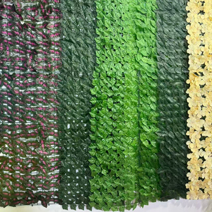 Clôture en feuilles artificielles vert foncé en plastique, prix d'usine, utilisée pour la décoration de balcon, cour, patio, jardin - Product Image 1