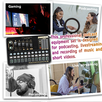 V10X PRO Podcast Live kartu suara USB eksternal untuk ponsel PC kartu suara Audio dengan DJ Mixer BM800 Set mikrofon kondenser