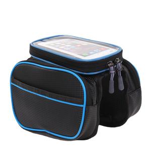 QJCB 1 Bolsa para cuadro de bicicleta, bolsa frontal impermeable de gran capacidad con forro interior para bicicleta de montaña, almacenamiento para teléfono con pantalla táctil - Product Image 5