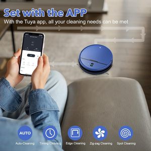 Robot nettoyeur et aspirateur 2 en 1 Stofzuiger Robot nettoyeur automatique, aspirateur et serpillière compatible avec WiFi/App - Product Image 3