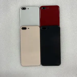 Sarung baterai telepon asli kualitas tinggi tutup kaca belakang Apple untuk Iphone 8 Plus rangka belakang dengan rangka tengah