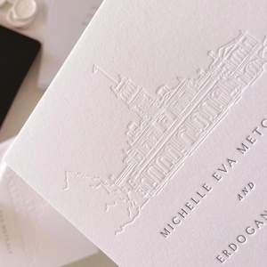 Invitaciones <span class=keywords><strong>de</strong></span> Boda Personalizadas <span class=keywords><strong>de</strong></span> Papel Blanco Recubierto con Relieve en Relieve, Logotipo en Relieve, Doble Cara, Borde Dorado, Tarjeta <span class=keywords><strong>de</strong></span> Visita - Product Image 5