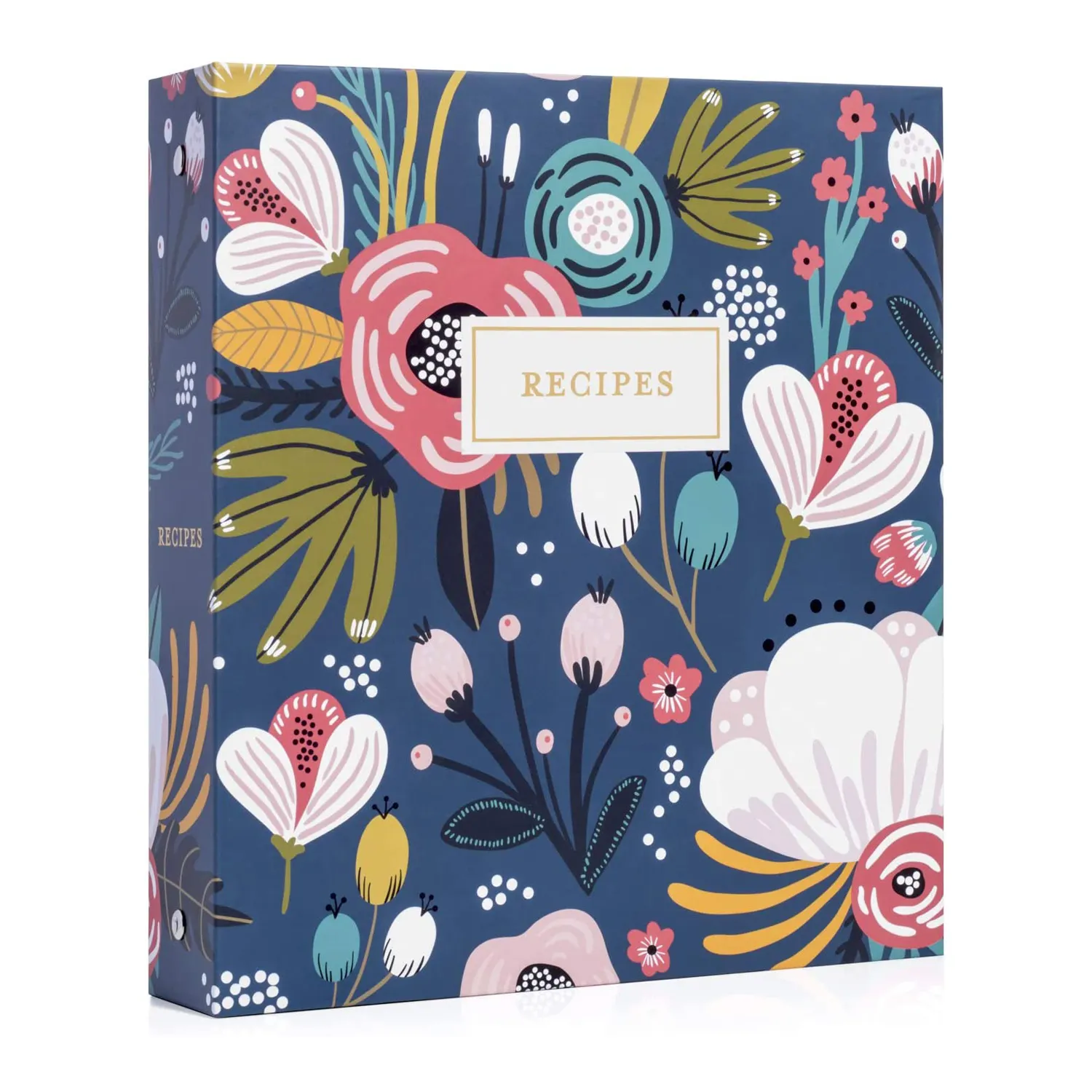 Recipe Book Journal 3 Ring A6 Binder Set 50 Recipe Cards Garden Floral Binder Full Page Dividers and Plastic Page Protectors