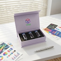 Boîte en papier rigide portable holographique personnalisée avec gaufrage doré, fermeture magnétique, inserts pour logo, emballage pour flacons de 3 ml, 5 ml, 10 ml