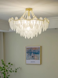 วาไรท์แก้ววินเทจฝรั่งเศสสําหรับห้องนั่งเล่นห้องรับประทานอาหารห้องนอน-อเมริกันหรูหราโมเดิร์นไฟ LED โคมไฟร้านอาหารบาร์ใช้ - Product Image 6