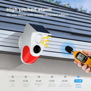 Năng lượng mặt trời Powered 120dB báo động còi báo động không dây hồng ngoại cảm biến chuyển động Detector với không thấm nước PIR cảm biến ánh sáng báo động - Product Image 4