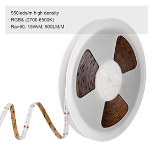Bande <span class=keywords><strong>LED</strong></span> COB RGBCCT ultra longue professionnelle haute densité 48V sans chute de tension, <span class=keywords><strong>ruban</strong></span> flexible sans points IP20 RA90 pour plafond de projet - Product Image 2