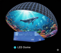 Pantalla LED Interior para Producción Virtual 3D, Cine de Inmersión en Cúpula, Fondo de Escenario