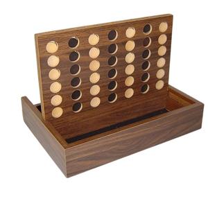Natrual Câu Đố não 42 chip gỗ cao su kết nối 4 trò chơi nhỏ cho trẻ em bảng ngoài trời trong nhà 4 trong một hàng trò chơi - Product Image 2