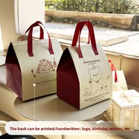 Sac isotherme jetable grande capacité pour gâteaux, qualité alimentaire, imperméable, personnalisé, pour livraison commerciale, en non-tissé épaissi avec intérieur aluminium