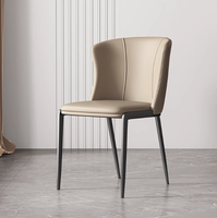 Chaises de salle à manger design minimalistes et modernes avec dossier italien doux, luxe léger pour table de restaurant
