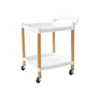 Chariots en plastique pratiques de style nordique avec pieds en bois pour cuisine et salon – Offre populaire