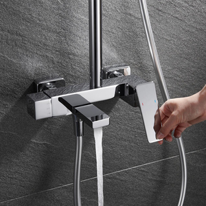 Robinet mitigeur de douche à trois fonctions en laiton à <span class=keywords><strong>prix</strong></span> abordables de style carré de vente chaude classique - Product Image 3