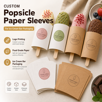 Fundas de cartón desechables personalizadas para paletas de helado, envases de grado alimenticio para barras de helado, envoltorios para helados con logo impreso a cuatro colores