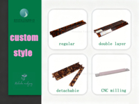 Rak Mahjong Akrilik Bergelombang Transparan 20 inci, Warna-Warni, All-in-One, Rak Mahjong Amerika Berlekuk Buatan Tangan, Set 4 Buah