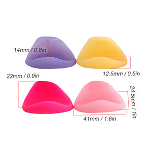 4 piezas de <span class=keywords><strong>flauta</strong></span> reposapiés de silicona accesorios para instrumentos de viento Amarillo/rosa/Rosa rojo/púrpura - Product Image 2