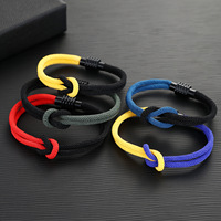 Bracelet en corde Milan multicolore avec fermoir magnétique en acier inoxydable, bracelet d'amitié, bracelet de couple, bracelet en corde de nylon avec nœud d'amour pour homme