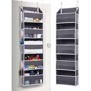 Modern Overdoor Fabric Hanging Organizer With Metal Hook <b>Foldable</b> Design for Magazine and Toy Organization - Product Image 5