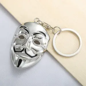 Moda yaratıcı palyaço maskesi anahtarlık erkekler için kişilik Hip Hop eğilim anahtarlık metal anahtarlık sırt çantası kolye