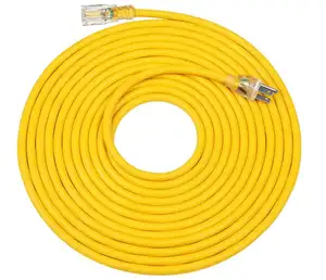 SJTW 15 Amp/125V/1875W Yellow Outer Jacket Contractor Grade 25 FT 12/3 Gauge Indoor Outdoor Extension Cord