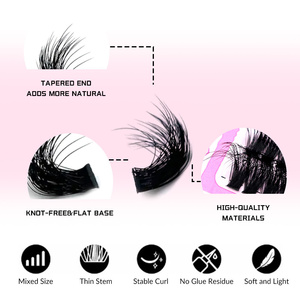 Mix length <b>Lash</b> <b>Clusters</b> 60D 80D 100D 160D Individual Eyelash <b>Clusters</b> with DIY 10-20MM Thick <b>Cluster</b> Eyelash Extensions - Product Image 5