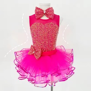 Costume de ballet P0006 pour filles, vêtements de scène pour enfants, robe de princesse pour spectacle, tenue de fête romantique, 100% polyester - Product Image 5