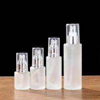 Flacon de lotion vide 20ml 30ml 40ml 50ml 60ml 80ml 100ml avec bouchon à vis et pompe, forme cylindrique, transparent et givré