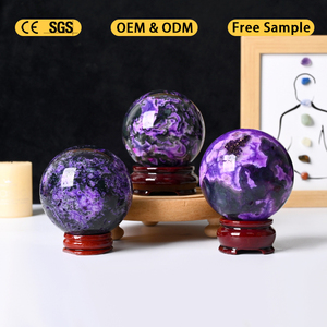 Hot Sale High Quality Natural Gemstone <b>Crystal</b> Healing Stone Purple Moss Agate Sphere <b>Crystal</b> <b>Ball</b> - Product Image 3