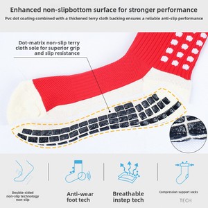 Calze da Calcio a Metà Polpaccio con Motivo a Pois, Unisex, Foderate in Spugna, in Nylon, Antiscivolo, Resistenti all'Abrasione, Ammortizzanti per Basket - Product Image 3