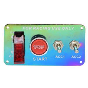 Panel saklar pengapian 12V 4 in 1 saklar Rocker dengan tombol tekan mesin LED untuk truk RV balap mobil perahu Trailer laut - Product Image 2