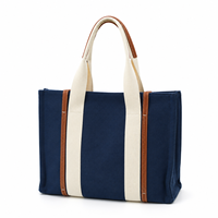 Sac fourre-tout en toile pratique de 16 oz, grande capacité, poignée confortable, tissu durable, expédition rapide pour le travail quotidien et les courses