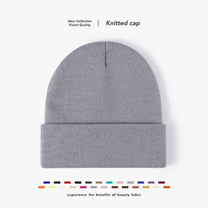 Gorro de punto estilo Kawaii de acrílico ligero, gorra de running sofisticada, gruesa, de cáñamo ligero, color gris, para hombre - Product Image 1