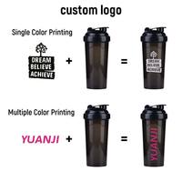Logo personnalisé en plastique protéine Shaker bouteille d'eau Shaker tasse pour Gym sport Fitness avec fouet boule couvercle étanche