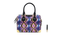 Sac à main en cuir de luxe pour femmes; Sac en cuir Boston de créateur pour femmes; Peau de serpent de marque personnalisée