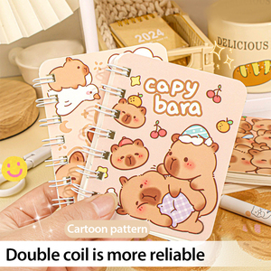 Carnet à spirales à couverture rigide A7 mignon Capybara, fournitures scolaires <span class=keywords><strong>éco</strong></span>logiques de bonne qualité fabriquées en Chine pour enfants - Product Image 4