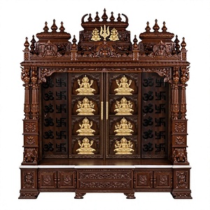 Large Teak Wooden Temple Manufacturer in India Customized Big SIze Handmade Berma TeaK Wood <b>Mandir</b> For Puja Room Temples Home - Product Image 4