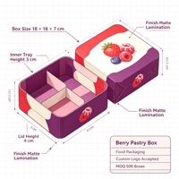 Boîte à pâtisserie Berry, boîte pliante en papier personnalisée pour l'emballage de pâtisseries aux fruits et desserts