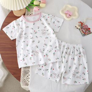 <span class=keywords><strong>Pigiama</strong></span> Estivo a Maniche Corte per Bambini, Completo Cartoon per Ragazzi e Ragazze, Abbigliamento Leggero e Morbido per Aria Condizionata - Product Image 3