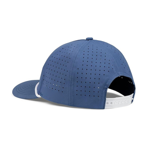 Gorra de conductor de camión con agujero cortado con láser de fabricante Merlin de 5 paneles, gorra de béisbol de cuerda de nailon con logotipo de PVC KB auténtica personalizada para hombre - Product Image 6